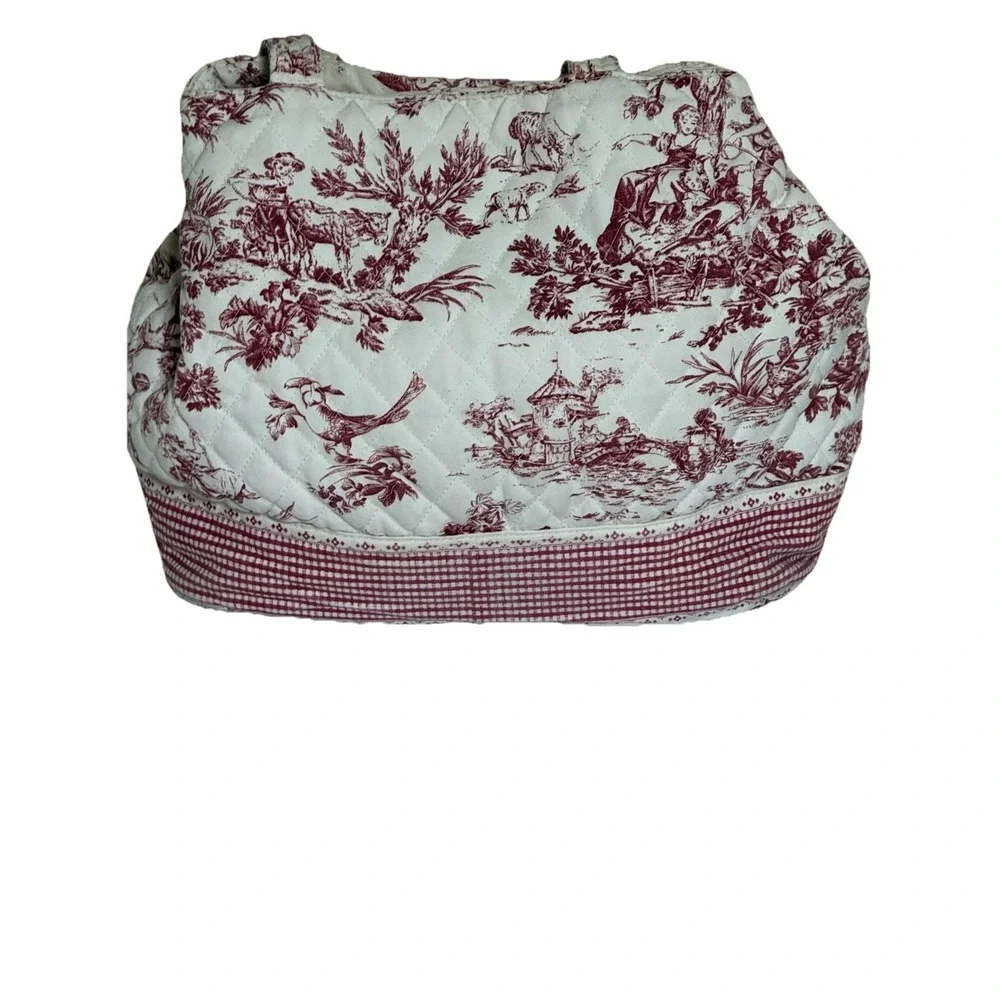 Americana By sharif Quilted Toile Print Handbag Cottagecore French‎ Country